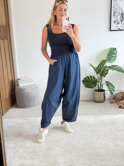 Black Barrel Relaxed Fit Joggers