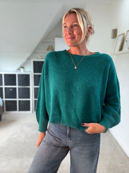 Teal Alpaca Mix Fluffy Jumper