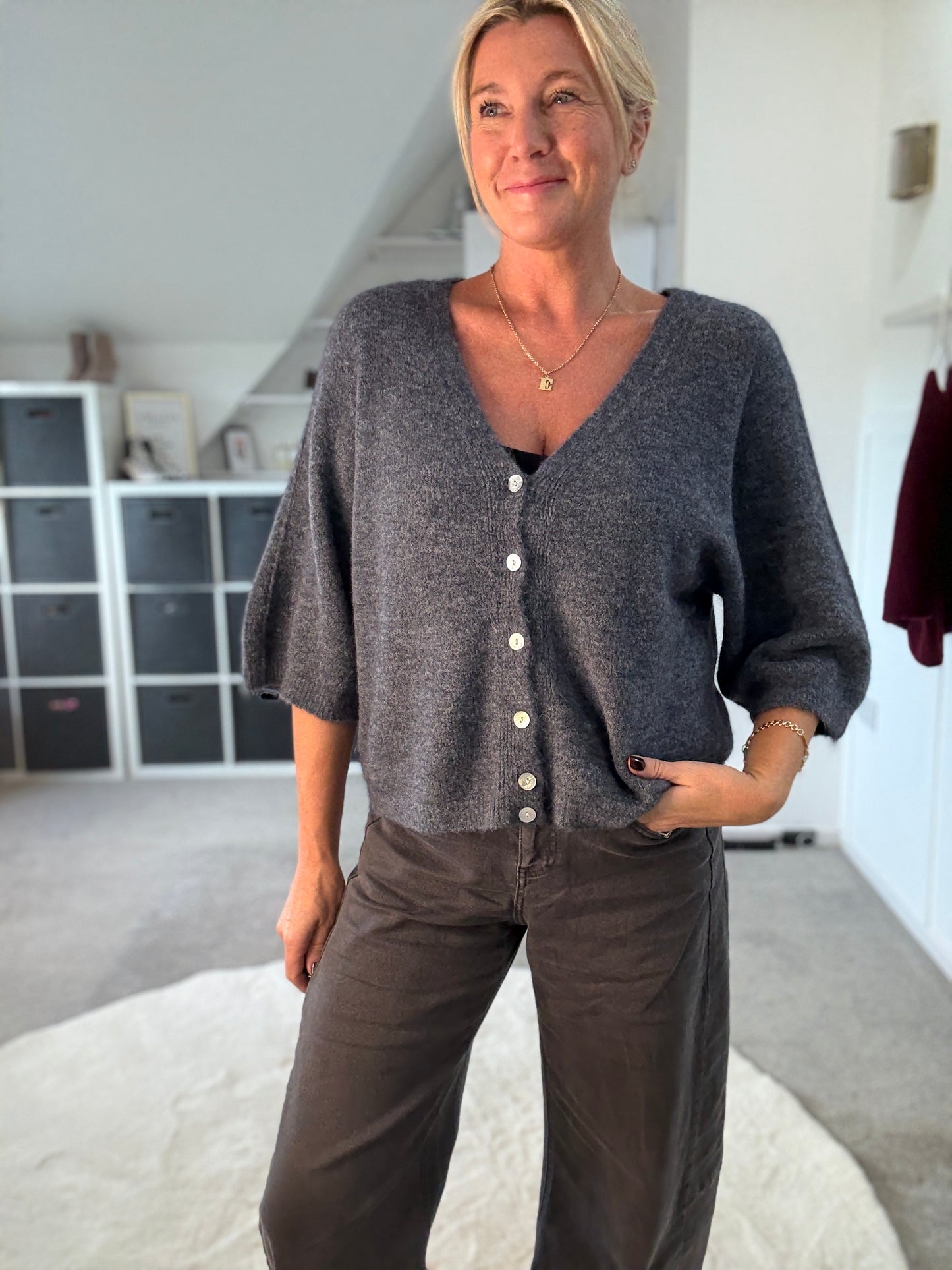 Half Sleeve Alpaca Mix Cardigan | 3 Colours