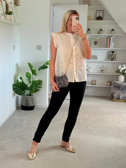 Melly & Co Black 4 Button Black Jeans