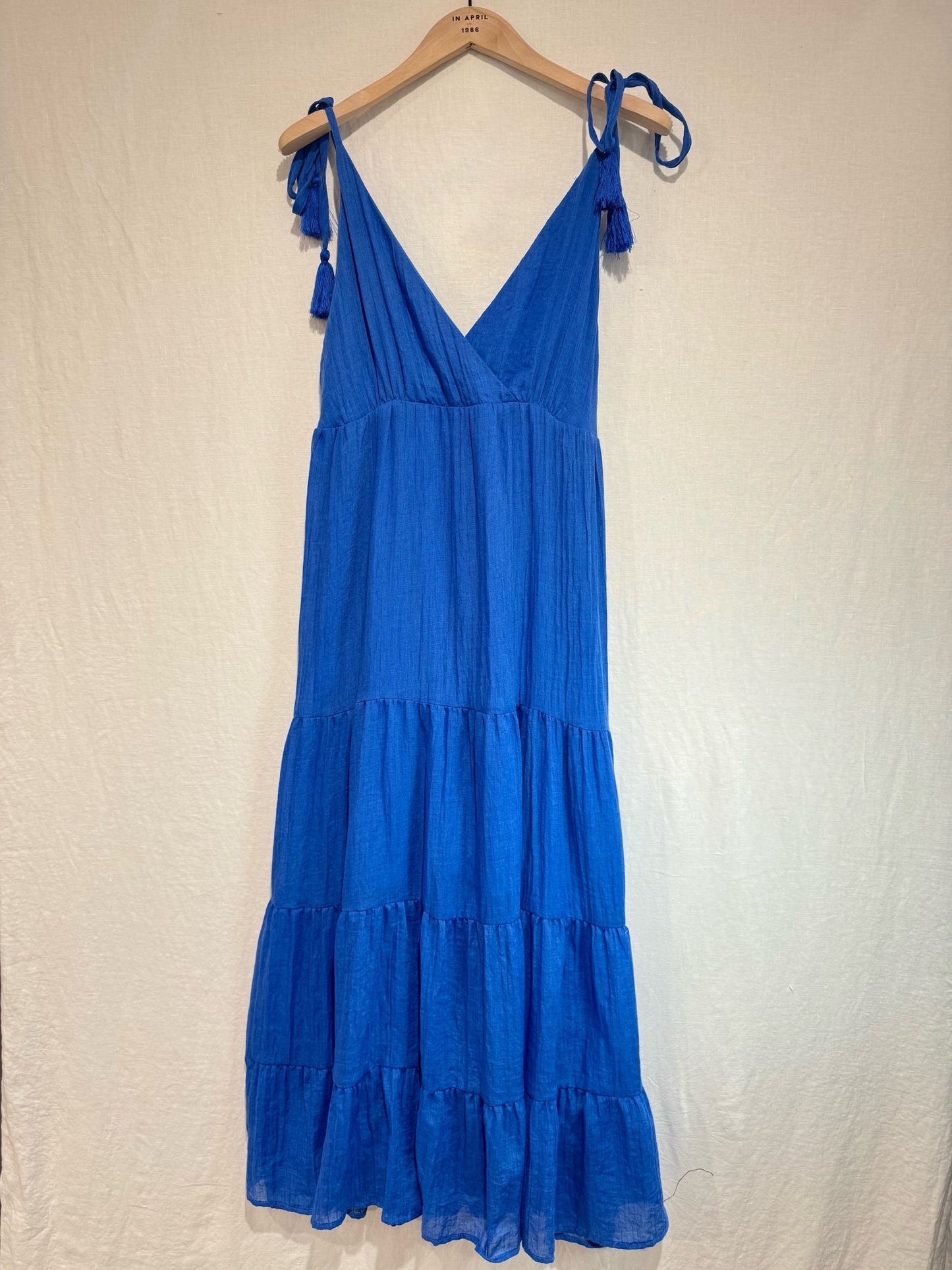 Kelly Green Tie Strap Tiered Maxi Dress