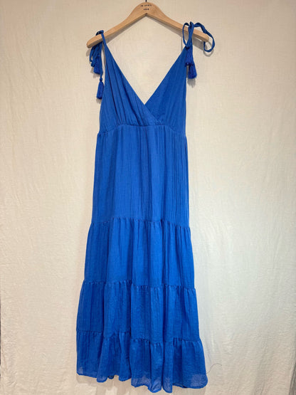 Kelly Green Tie Strap Tiered Maxi Dress