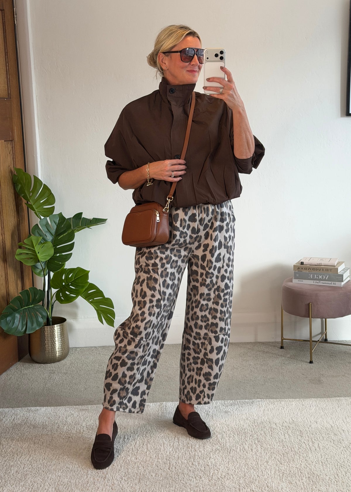 Chocolate Funnel Neck Trench Bomber Jacket