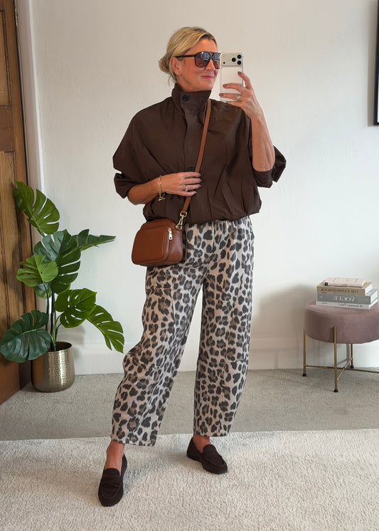 Chocolate Funnel Neck Trench Bomber Jacket