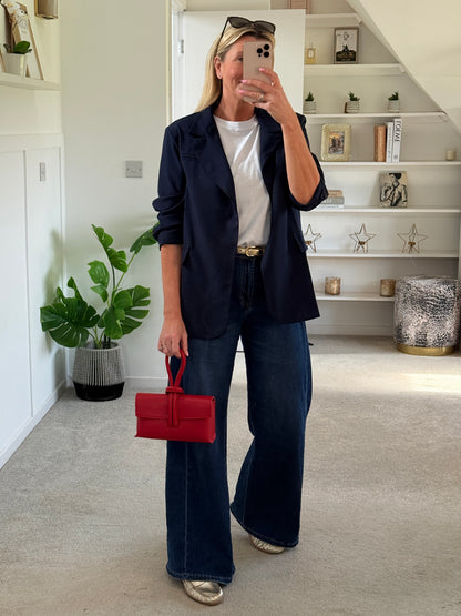 NEW Navy Single Button Plain Blazer