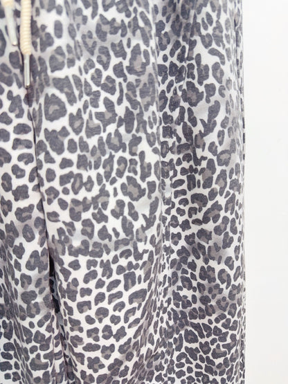 Grey Leopard Barrel Joggers
