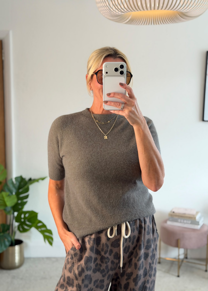 Black S/S Alpaca Mix Jumper