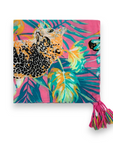 Pink Panther Print Tassel Square Scarf