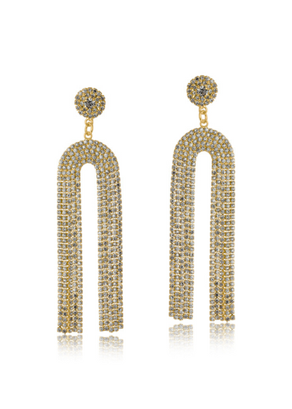 Silver Statement Fringe Halo Earrings