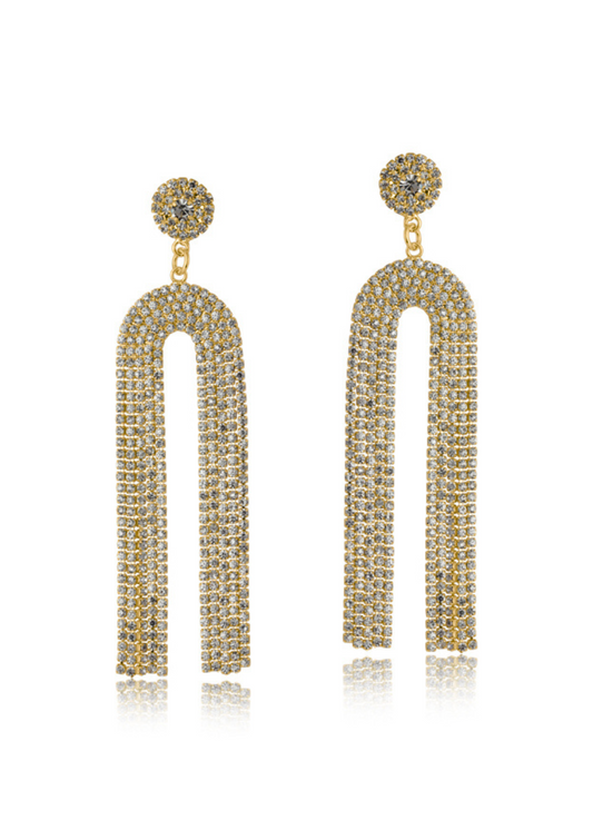 Silver Statement Fringe Halo Earrings