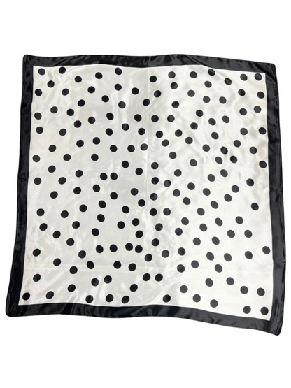 Navy/White Polka Dot Silk Touch Square Scarf