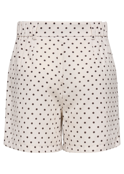 Pumice Stone/Chocolate Polka Dot Tie Front Blouse