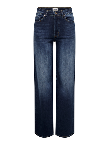 Madison Medium Blue High Waist Wide Leg Jeans