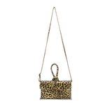 Pewter Leopard Loop Clutch/Cross Body Bag