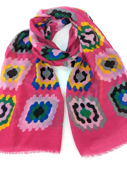Bubblegum Pink Prosnes Crochet Pattern Scarf