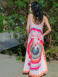 Melina Coral Strappy Contrast Back Maxi Dress