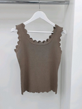 Green Scallop Edge Vest Top