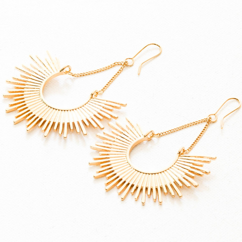 Gold Soleil Half Burst Earrings