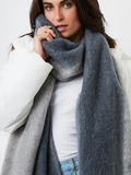 Grey Two-Tone Chunky Soft Scarf