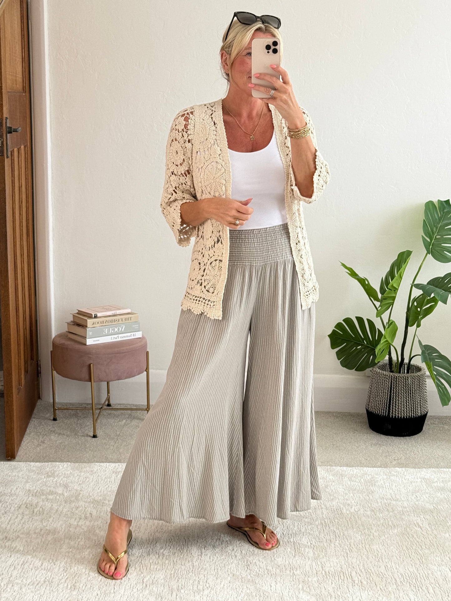 Mocha Stripe Palazzo Culottes