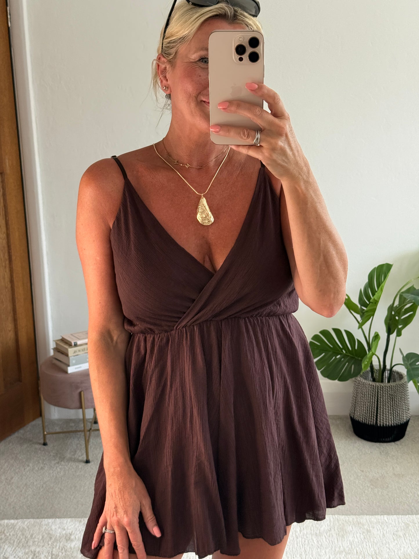 Chocolate V-Neck Playsuit