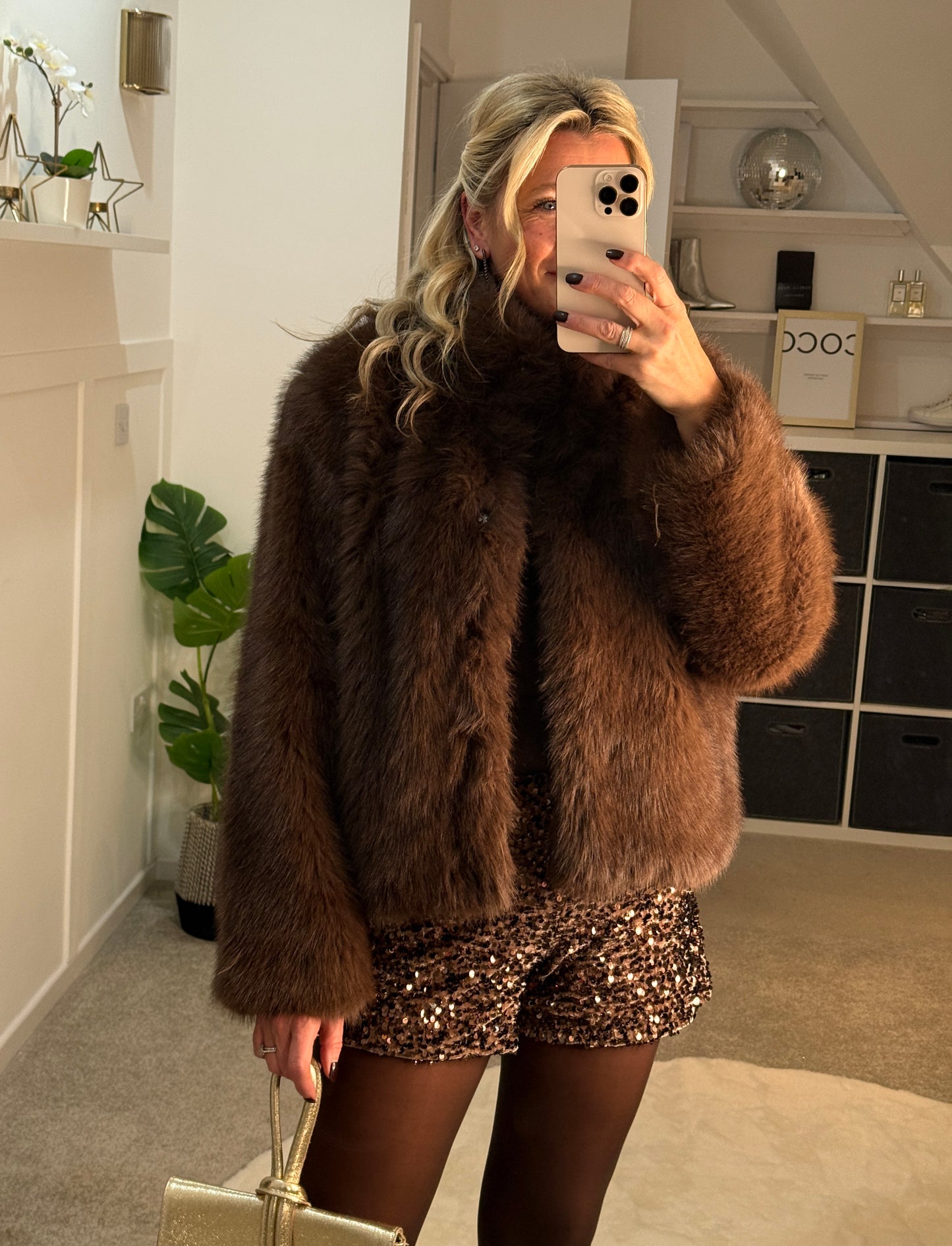 Chocolate Monroe Faux Fur Jacket