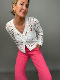 NEW Coral/Pink Stripe Wide Leg Trousers