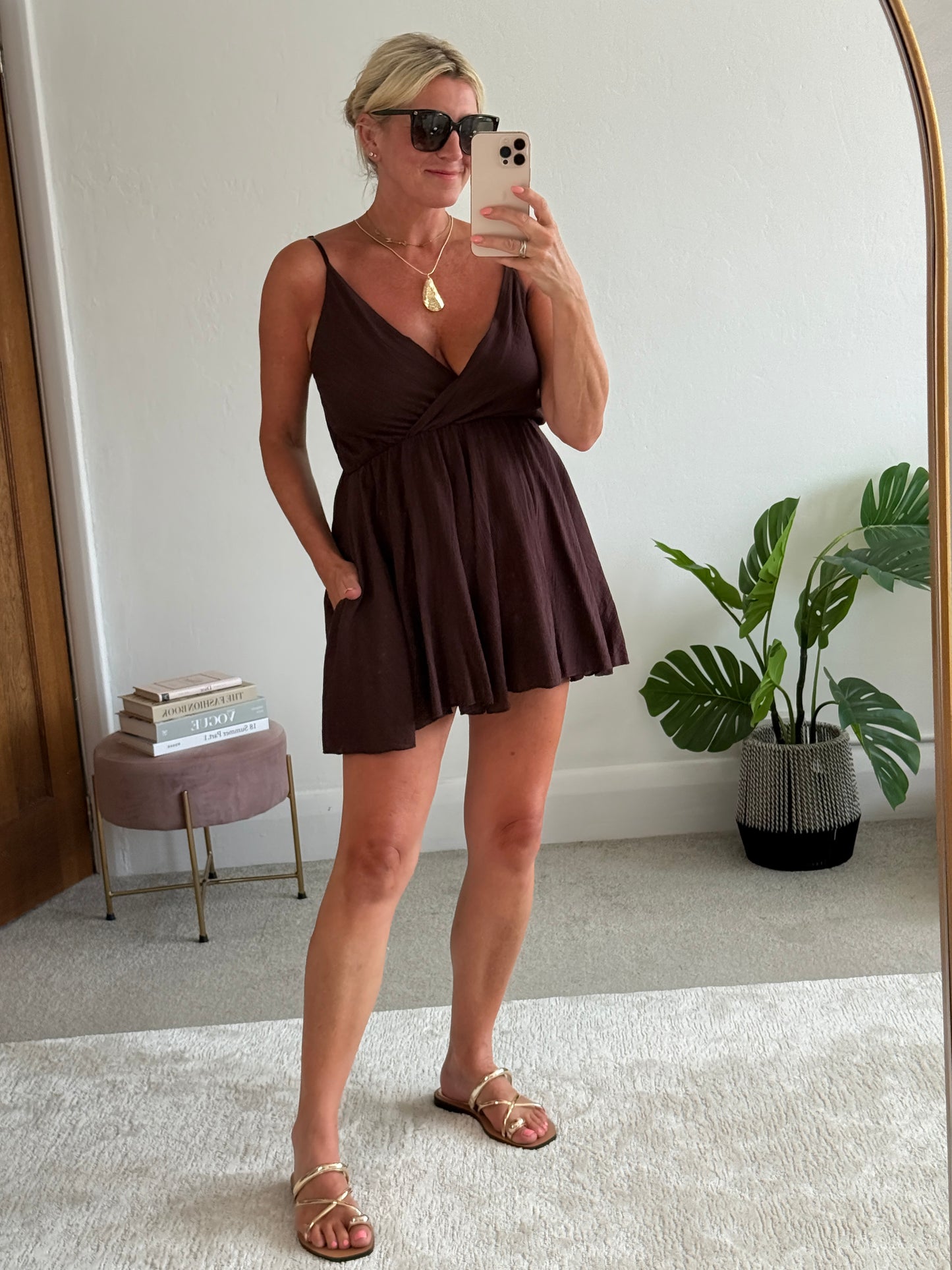 Chocolate V-Neck Playsuit