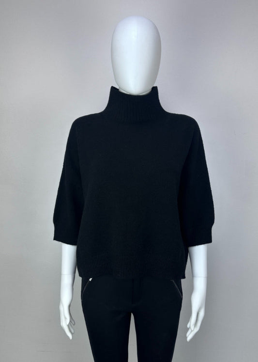 Black Turtleneck 3/4 Sleeve Jumper