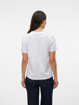 White Paulina Basic Cotton T Shirt