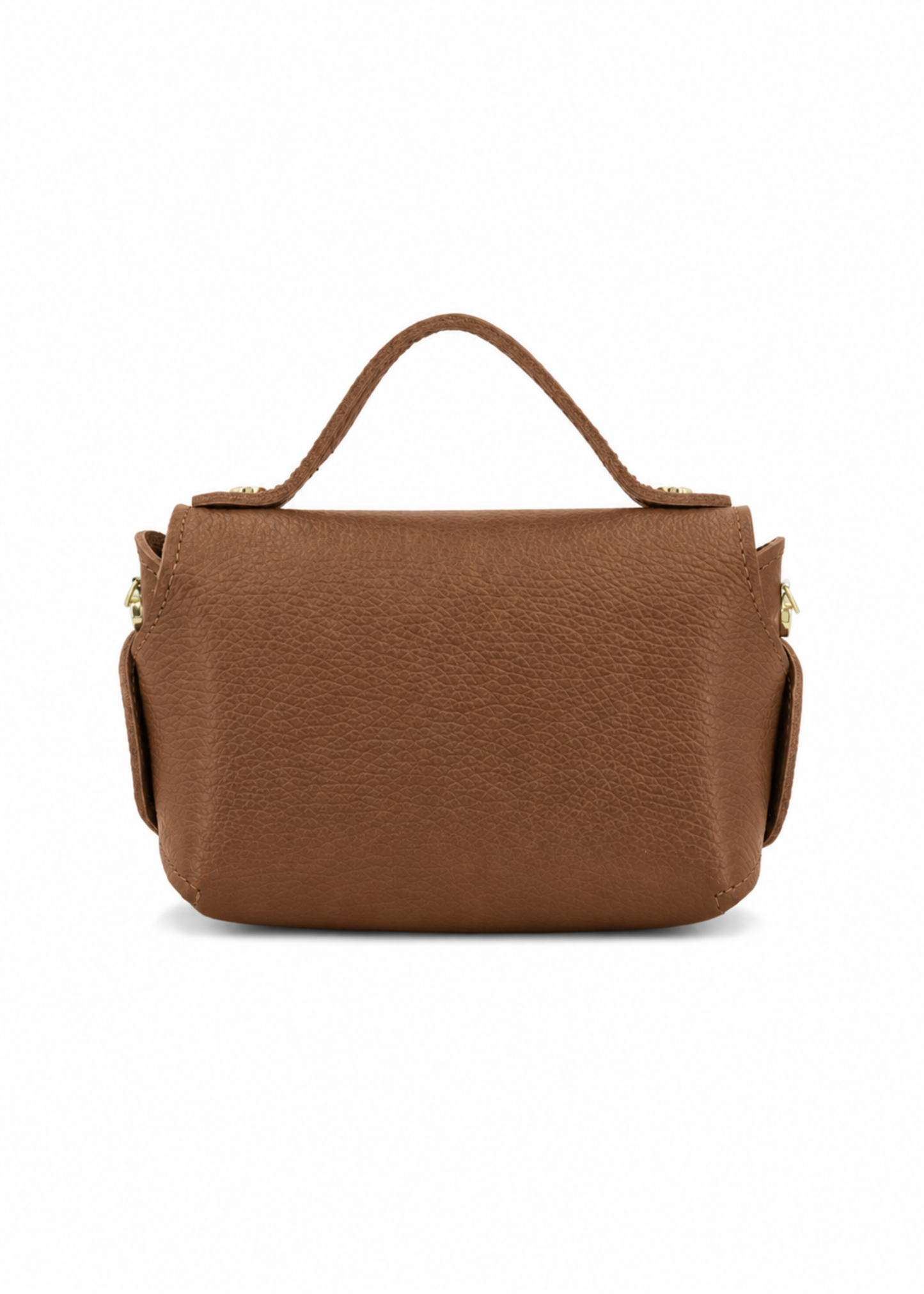 Red Bamboo Twist Lock Leather Mini Bag