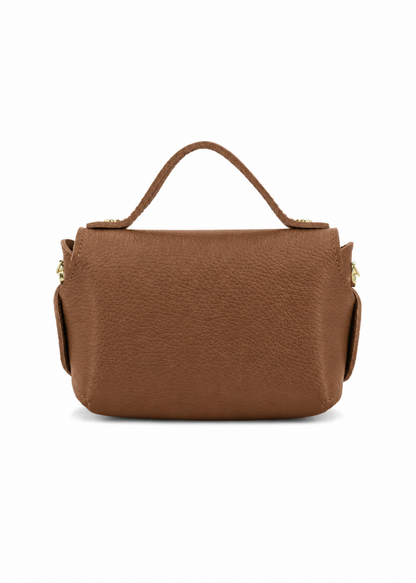 Red Bamboo Twist Lock Leather Mini Bag