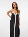 Denise Black/Cream Strappy V Neck Maxi Dress