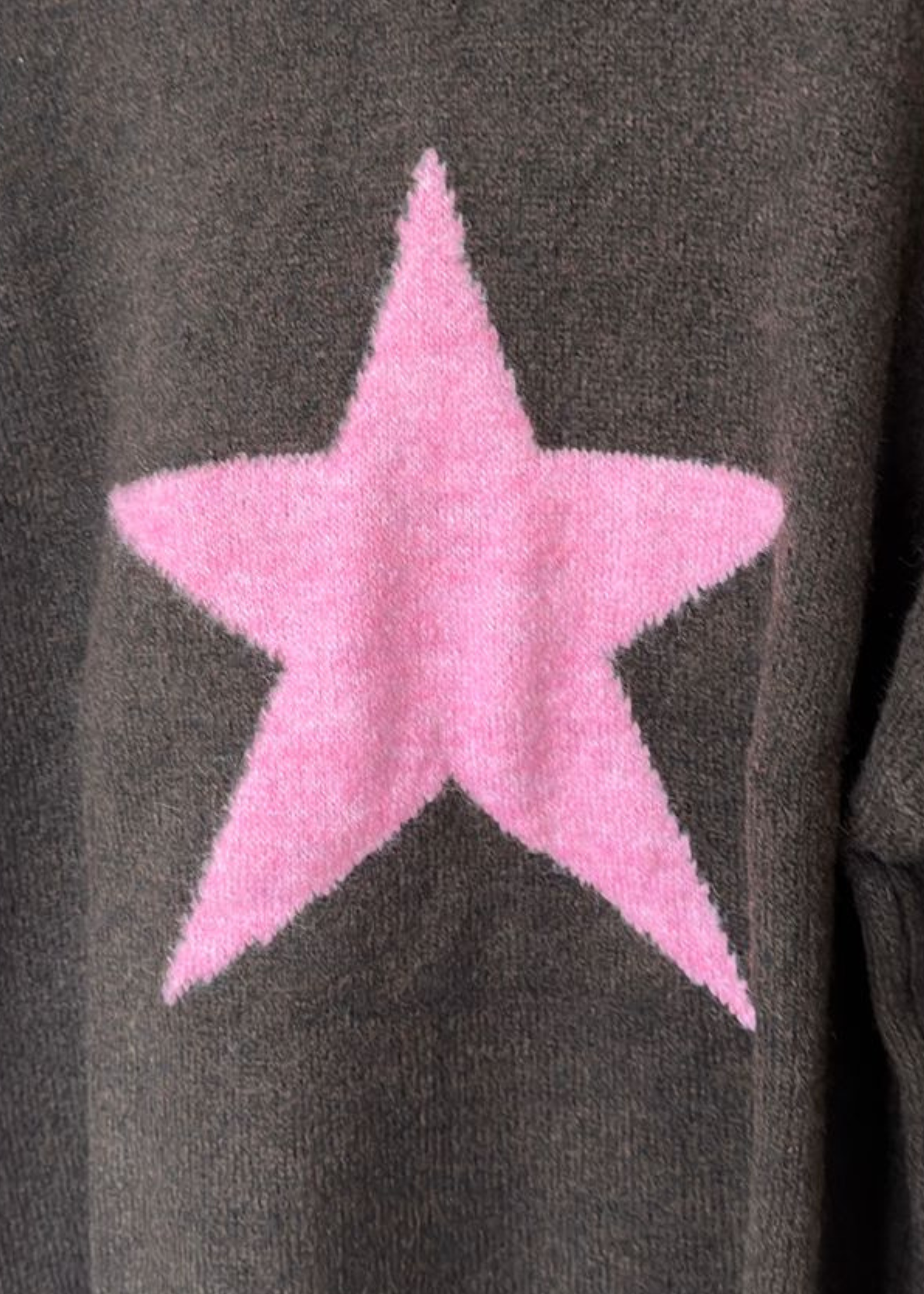 Oatmeal/Red Star Crew Neck Jumper