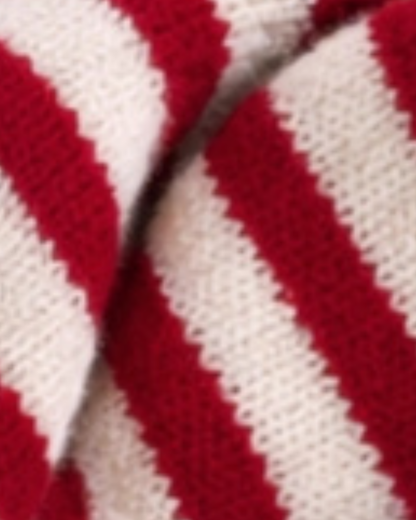Red/Cream Striped Triangle Neck Scarf