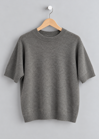 Black S/S Alpaca Mix Jumper