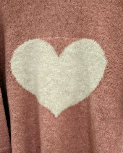Denim Blue/Pink Heart Jumper