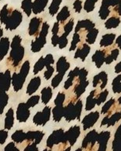 Beige Leopard Print Border Square Scarf