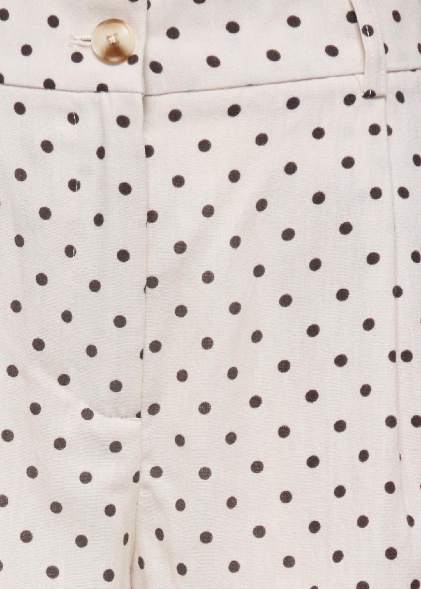 Pumice Stone/Chocolate Polka Dot Tailored Shorts