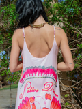 Melina Coral Strappy Contrast Back Maxi Dress