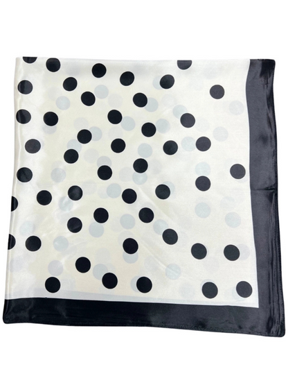 Navy/White Polka Dot Silk Touch Square Scarf