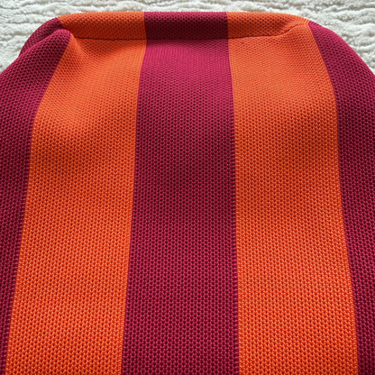 Orange/Pink Woven Stripe Soft Pouch Clutch Bag