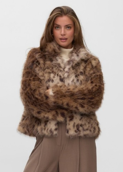 Leo Leopard Faux Fur Jacket