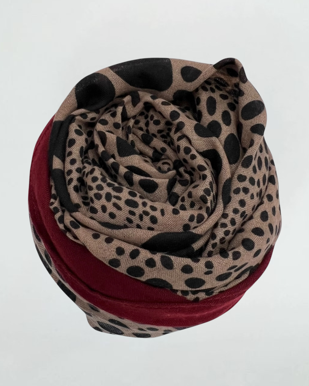 Brown Leopard Dots Print Scarf