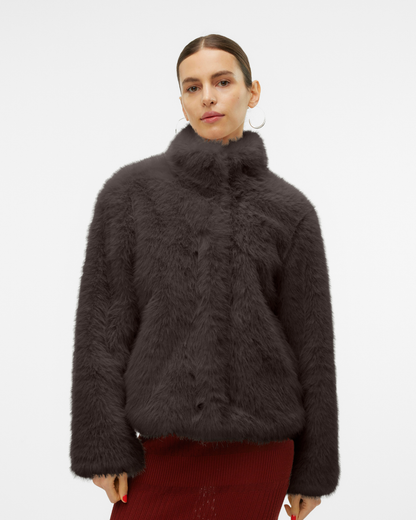 Chocolate Monroe Faux Fur Jacket