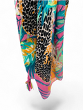 Pink Panther Print Tassel Square Scarf