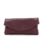 Burgundy Leather Soft Clutch Bag