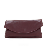 Burgundy Leather Soft Clutch Bag