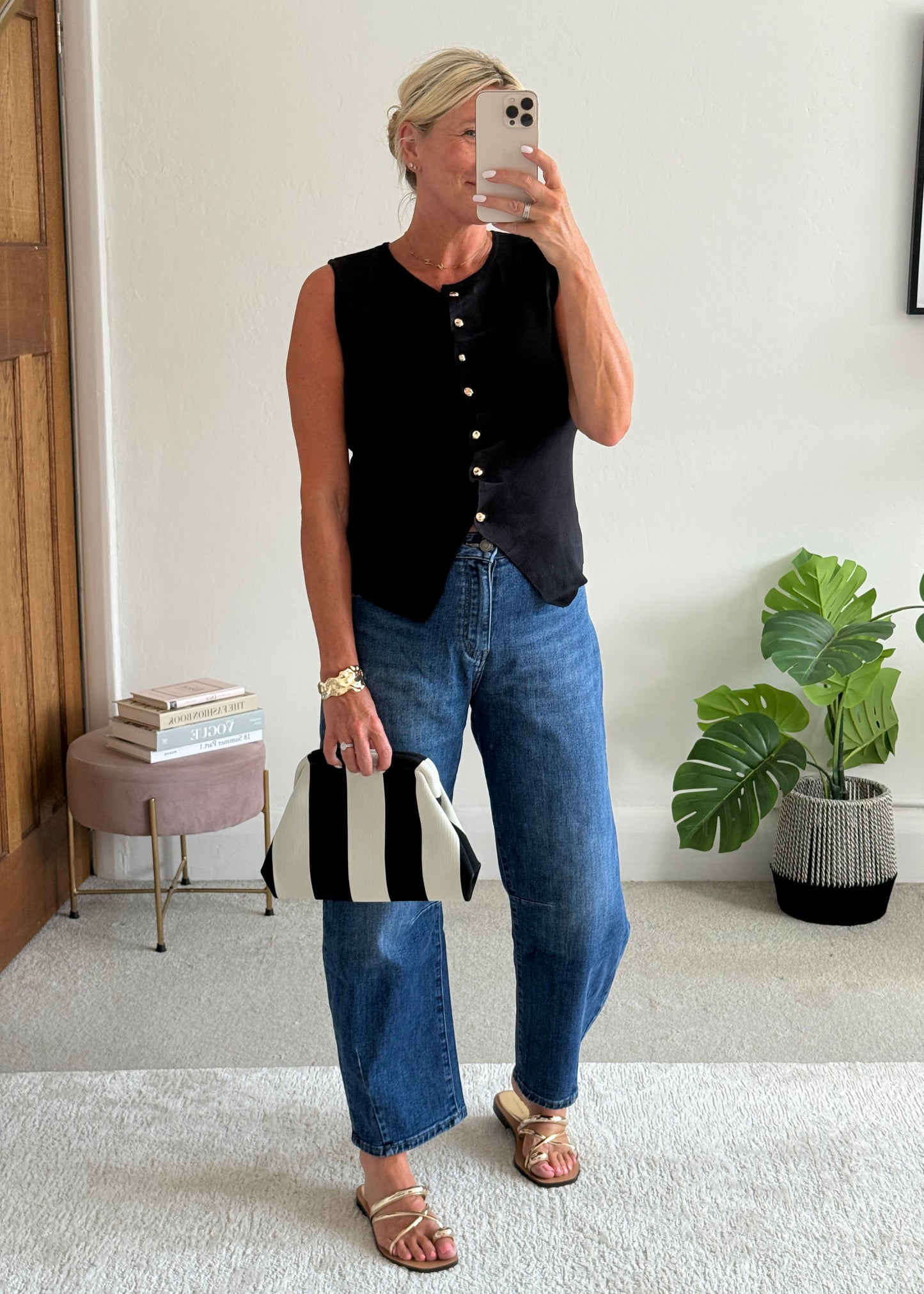 Black Tailored Knit Waistcoat