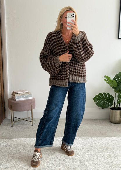 Red/Pink Cosy Stripe Cardigan